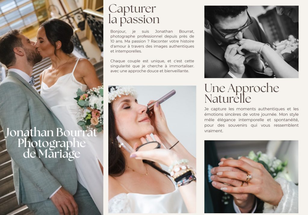 Brochure Visuel Jonathan Bourrat Mariages Photographe & Vidéaste Drone Lyon